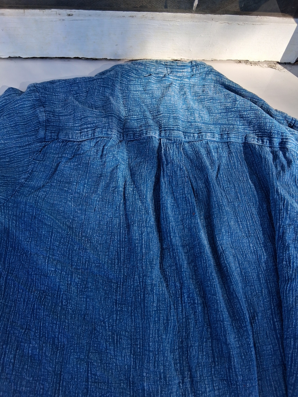 Blue Textured Button-Front Tunic - Picture 4 of 4